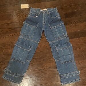 GRLFRND Denim Cargo Pants